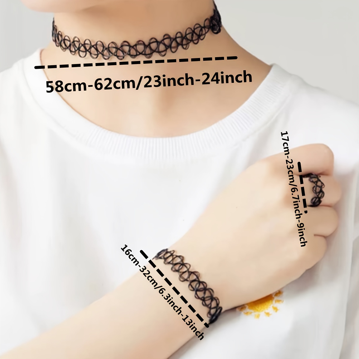 Black Choker Stretch Necklace Henna Tattoo Chain Collar Women Dress Fashion
