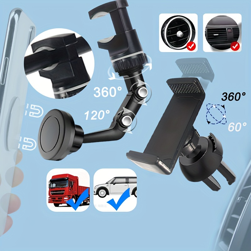 1PC Phone Holder Multifunctional 360 Degree Rotatable Auto Rearview Mirror  Seat Hanging Clip Bracket Cell Phone Holder for Car Rear View Mirror,  Pillow Desk, & More!