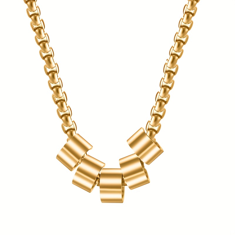 Men's Cuban Link Chain Name Necklace - Stainless Steel Chain