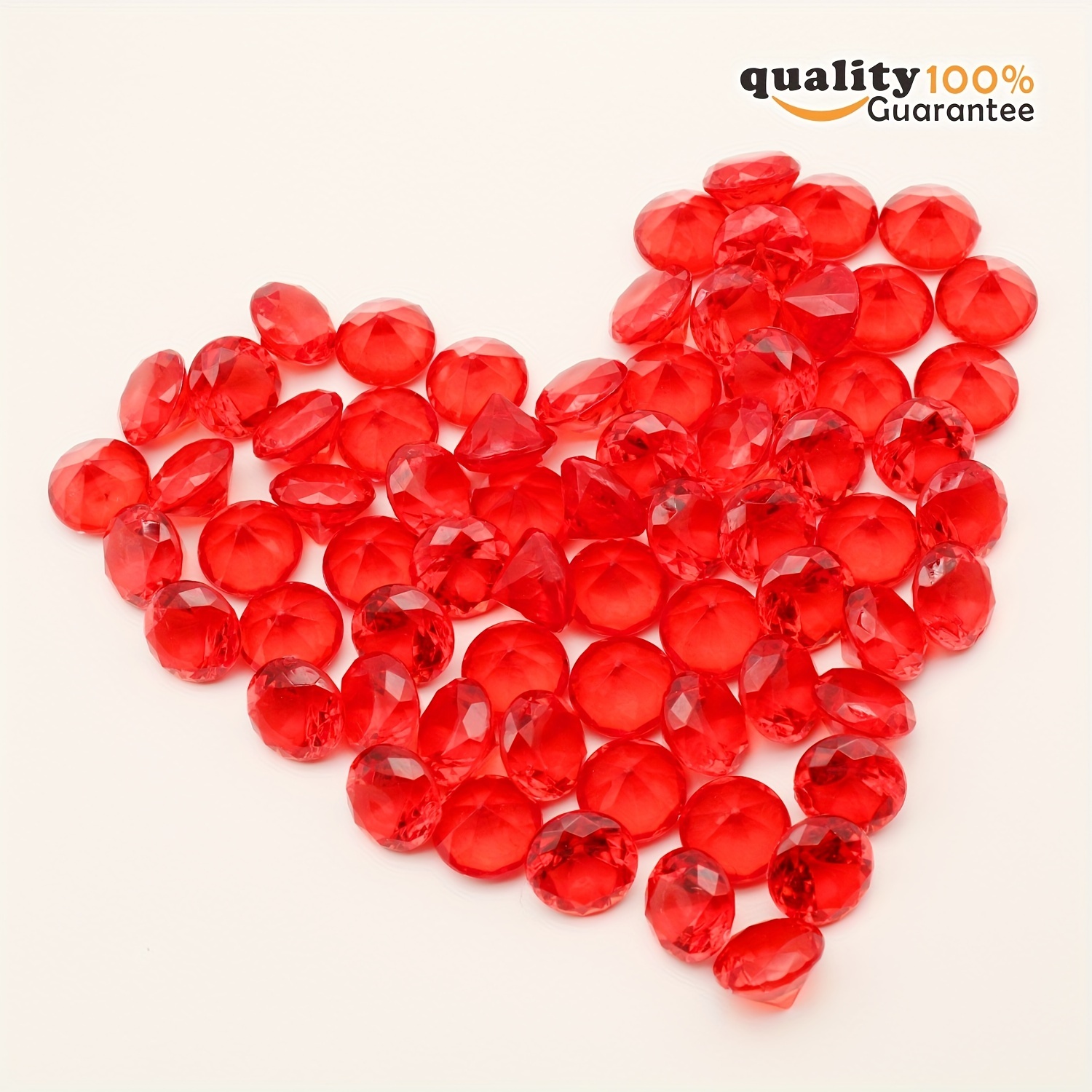 Acrylic Heart-Shaped Ruby Red Gemstone Vase Fillers