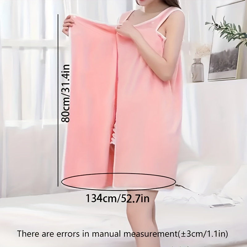 Temu 1pc Wearable Bath Wrap Towels for Women Adult, Shower Spa Wrap Bathrobe with Pocket, Home Hotel Bathrobes, Nightgown for Sauna Pool Gym, Travel