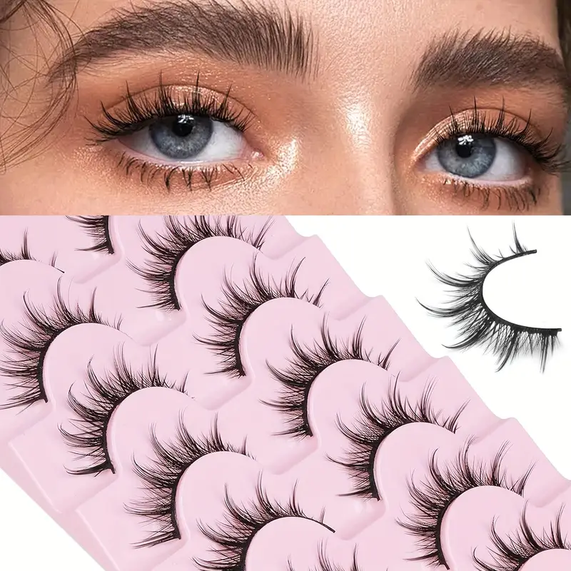 Manga Lashes Natural Look False Eyelashes Anime Lashes Mink Wispy Fluffy  Spiky 3d Volume Eyelashes Korean Japanese Asian Cosplay Fake Eyelashes Look  Like Individual Cluster - Temu