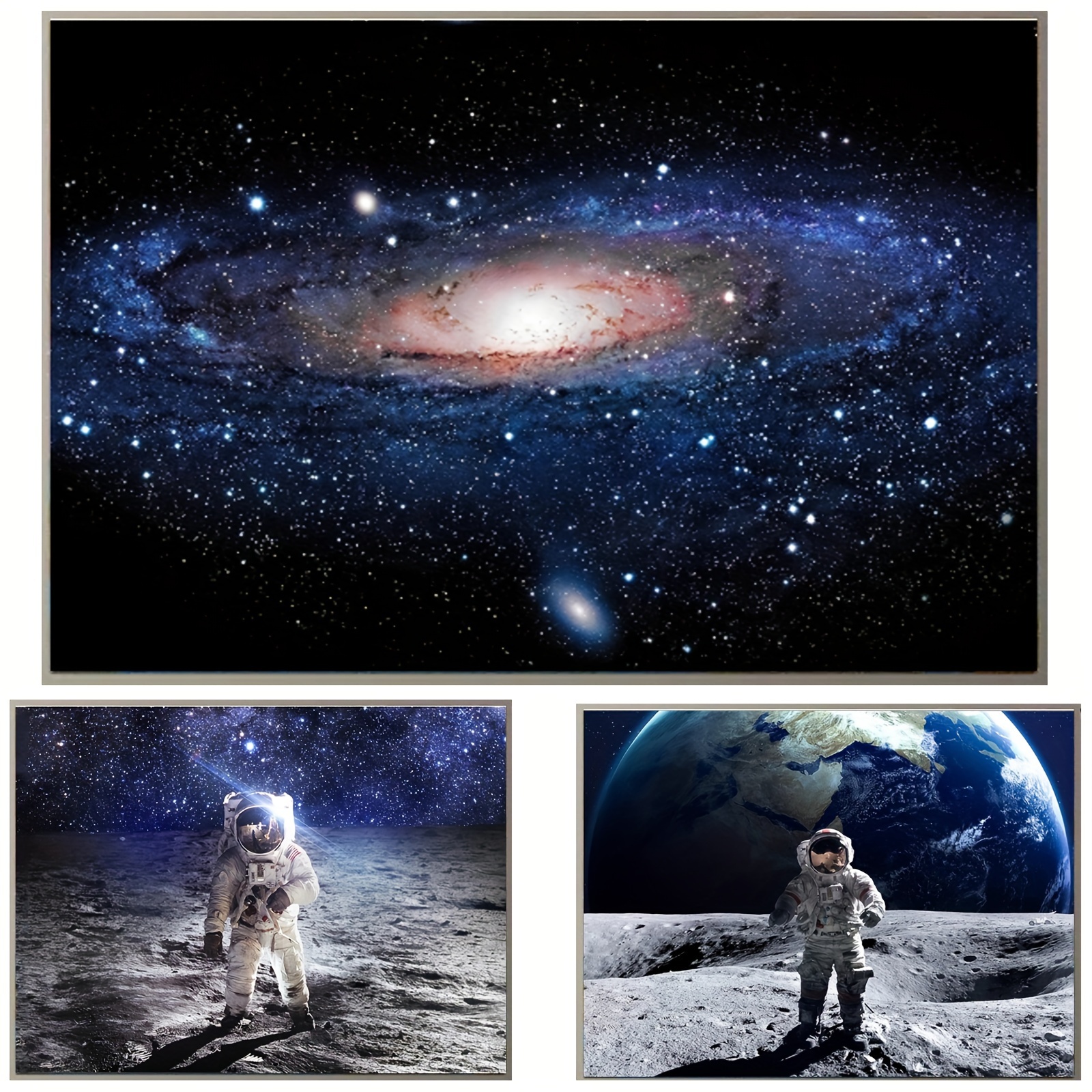 Astronaute dans l'espace affiche la Terre 60x90 cm - Tirage photo