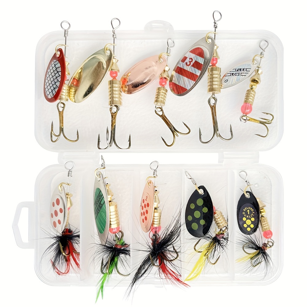 10pcs/Set Fishing Lure Kit - Metal Spoon Spinner, Wobbler, And Crankbait  For Pike Catches!