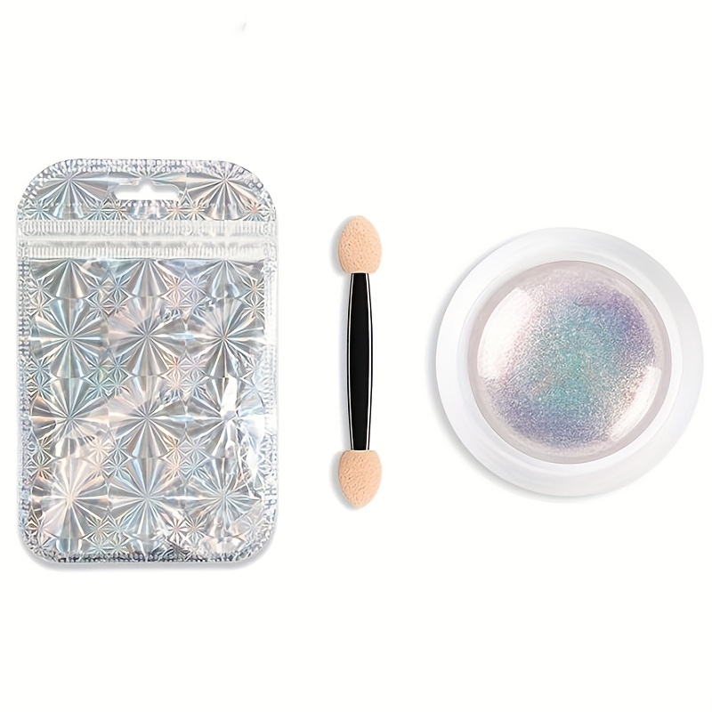 Chrome Nail Powder Holographic Aurora Iridescent Pearlescent - Temu