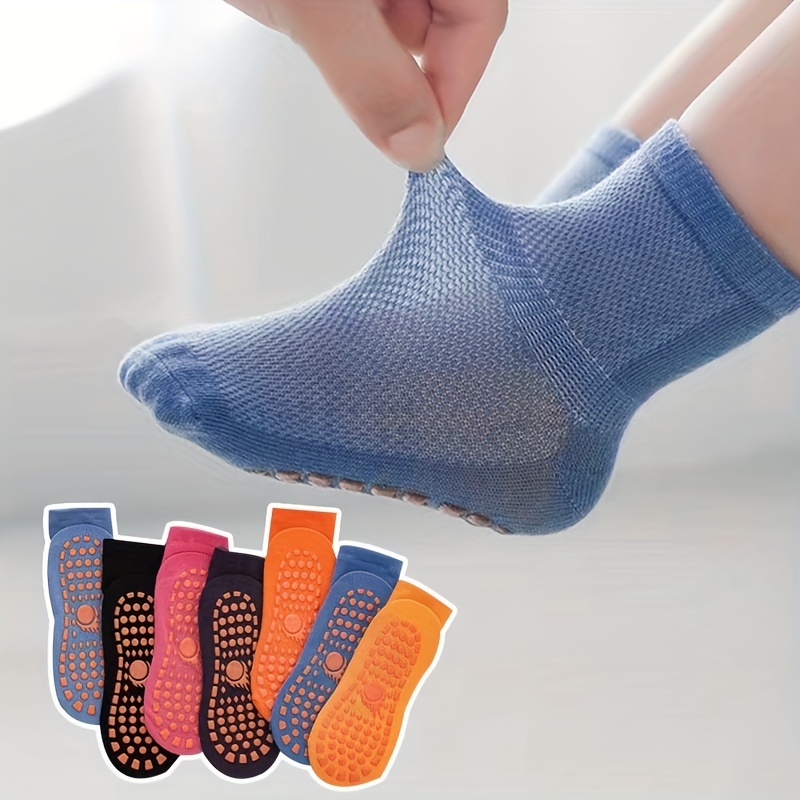 7 Pairs Trampoline Socks Nonslip Breathable Cotton Floor Yoga Socks for  Kids/Men/Women