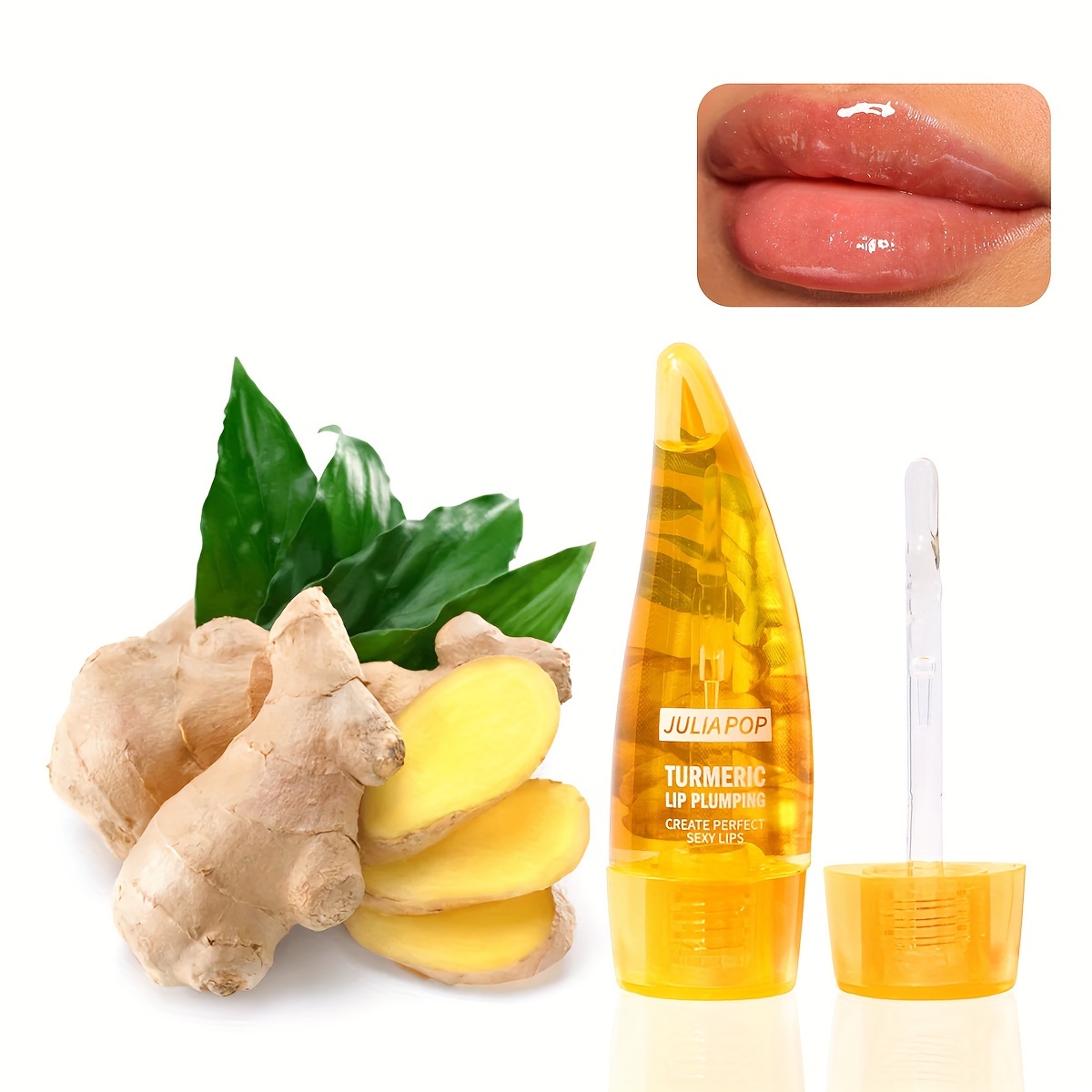 

Ginger Mint Lip Plumper Oil, Hydrating And Moisturizing, Long-lasting Effect, Fades The Lip Line, Reduce Fine Lines, Increased Elasticity