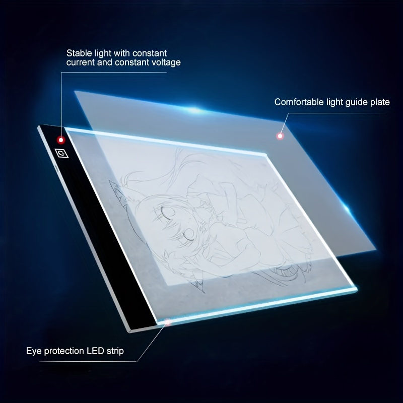 1pc A3 (15.74*12.99inch) Three Level Dimmable Led Drawing Board Light Pad  Drawing Board Pad Tracing Light Box Eye Protection Easier For Diamond Painti