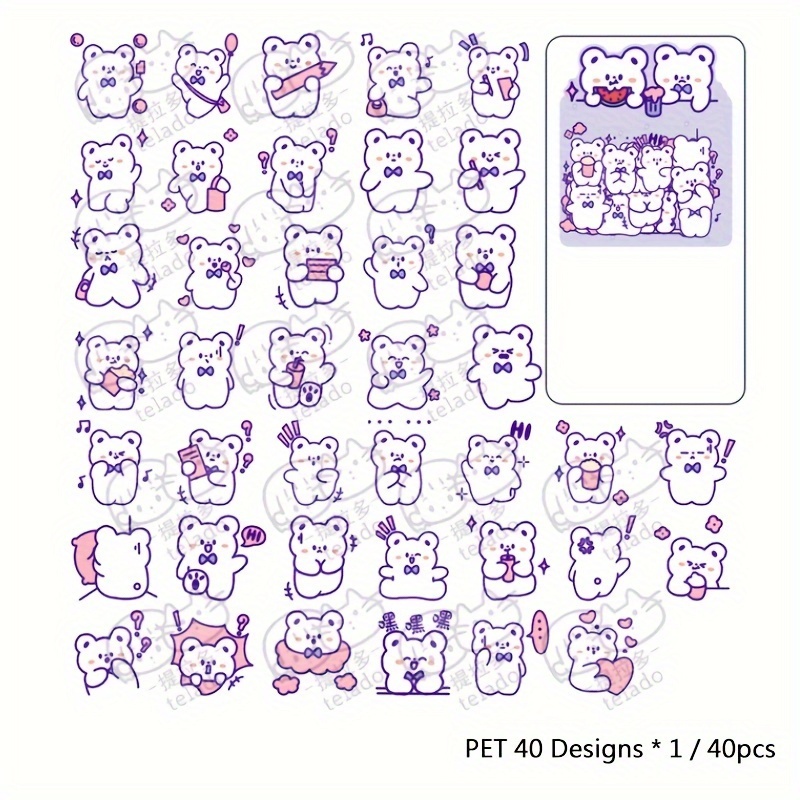 Kawaii cute explosion sticker pack cartoon hand-painted hand account diy  decorative stickers transparent pet cute