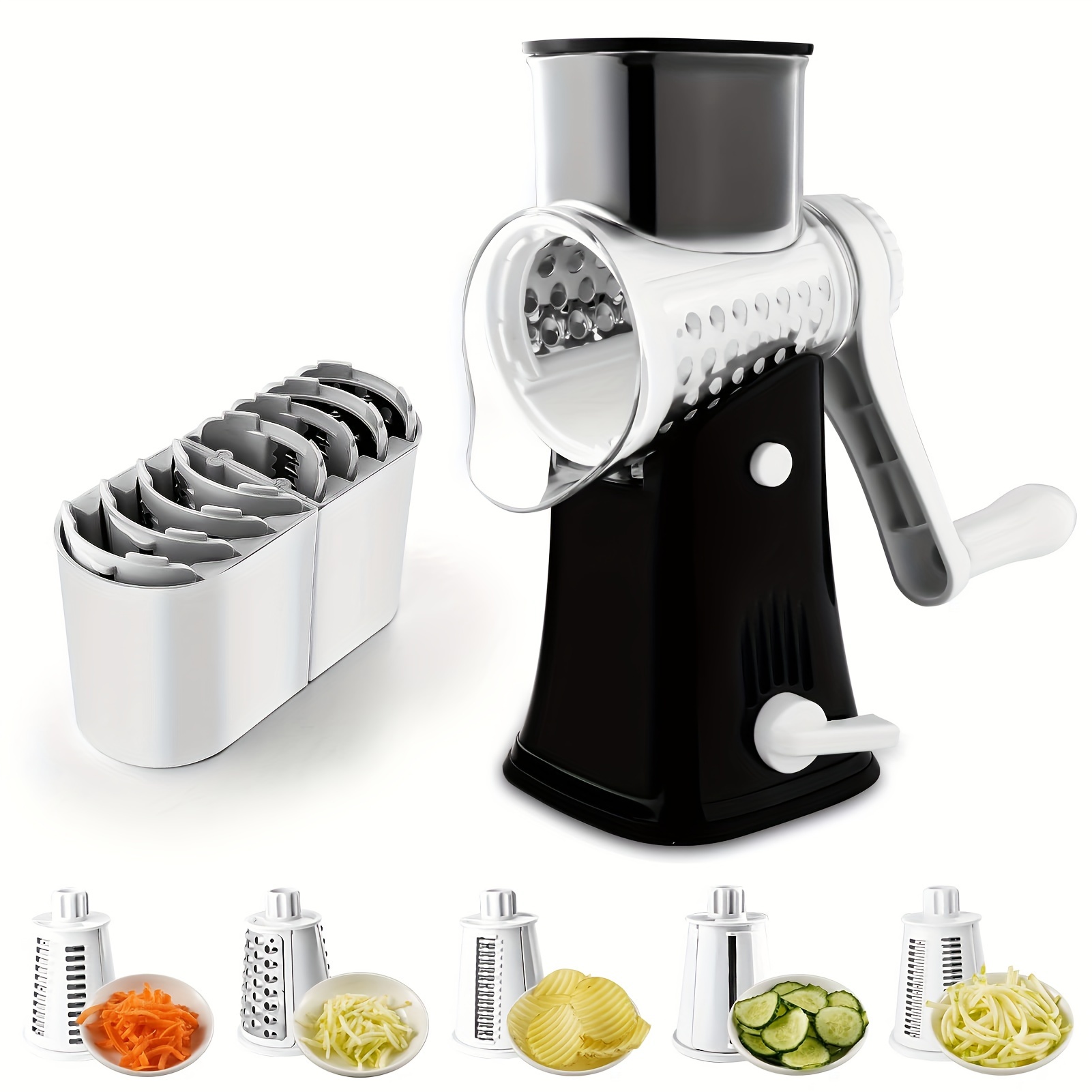 5in1 Rotary Cheese Grater Shredder Vegetable Slicer Multifunctional Fruit Slicer