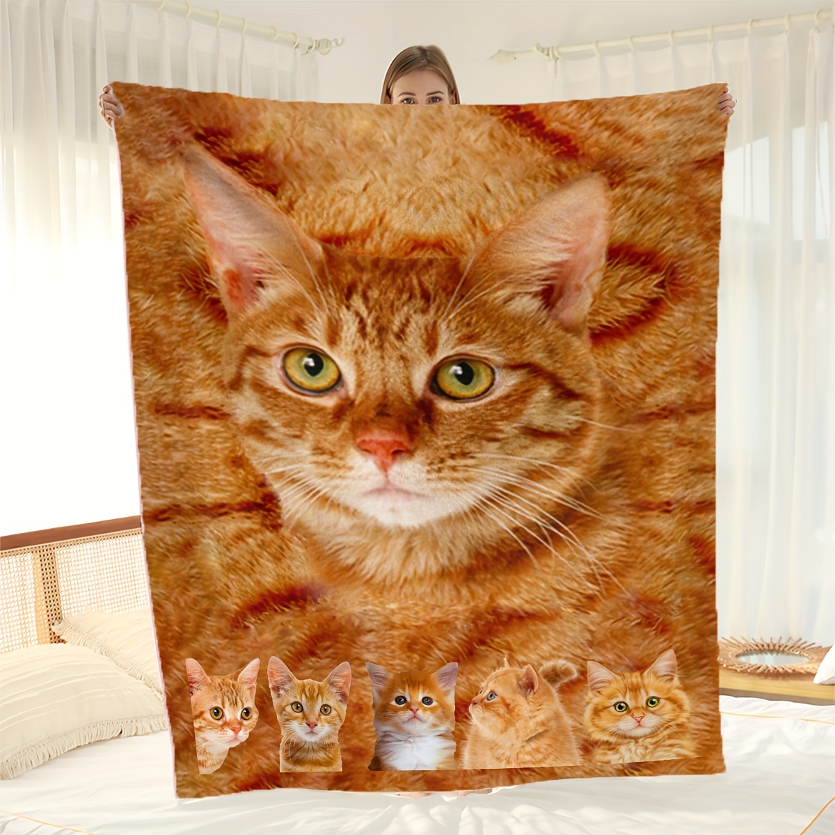Cat Blanket for Kids Cute Cat Life Theme Flannel Throw Blanket Super Soft  Cozy Plush Blanket Kawaii Blanket for Girls - The Most Beloved Cat Gifts  for All Cat Lovers 60 x