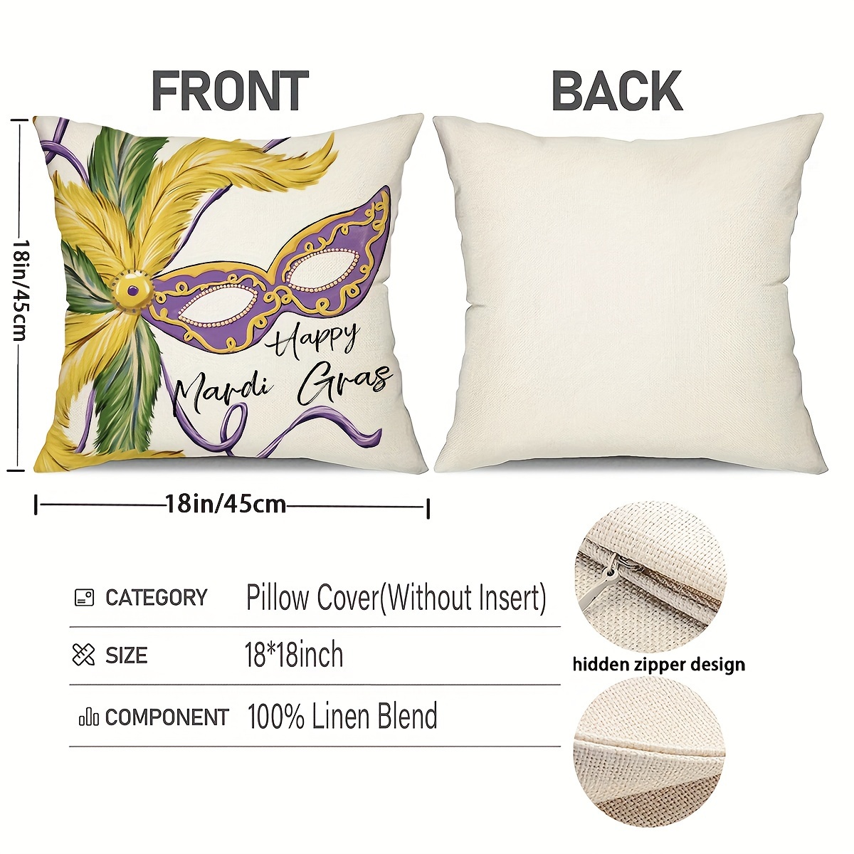 Mardi Gras Throw Pillow Covers For Home Decorations - Temu