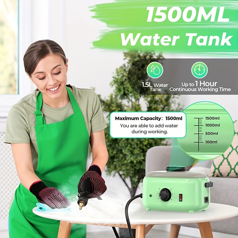 1000ml Steam Cleaner,Portable 2500W Handheld Steam Cleaner,High Temperature  Pressurized Multipurpose Steamer with Large Water Tank for Upholstery