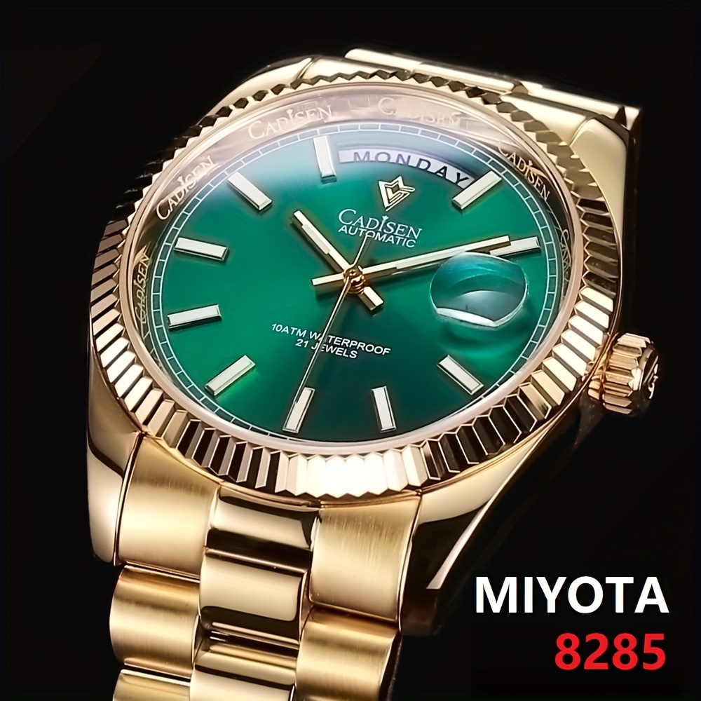 ICE-BLUE Dial Sapphire Glass Watches Men Japan MIYOTA-8285 Movt Men`s Watch  Mechanical Automatic Diver Watch Clock CADISEN C8185