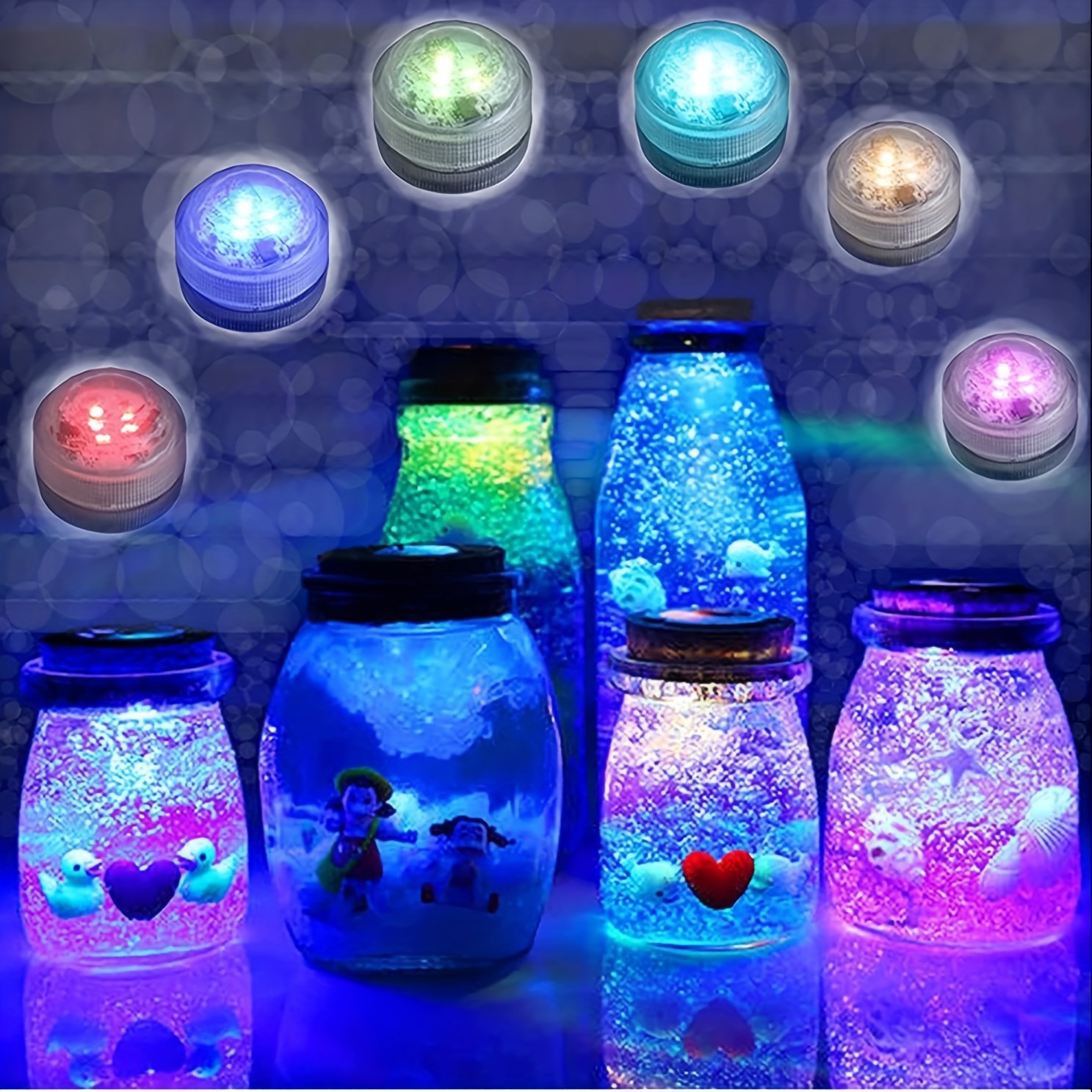10 pièces lumières LED submersibles avec bougies chauffe-plat  télécommandées, lumières de Noël étanches pour événements de fête Vase  lanterne d'aquarium décoration de jardin de mariage, Mode en ligne