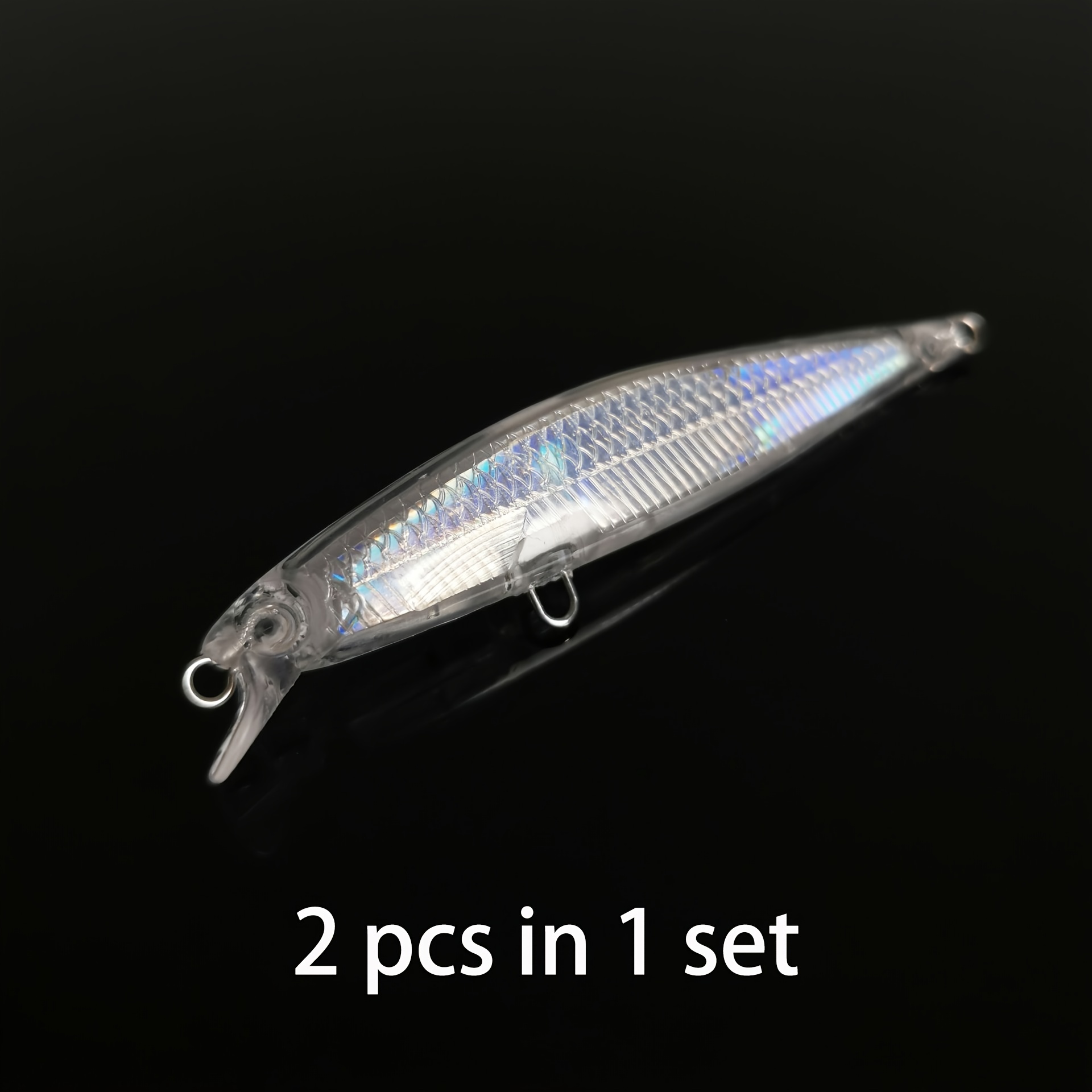 2pcs Lifelike Reflective Minnow Lure Kit for Bass Trout Fishing - DIY  Artificial Bionic Bait for Freshwater and Saltwater