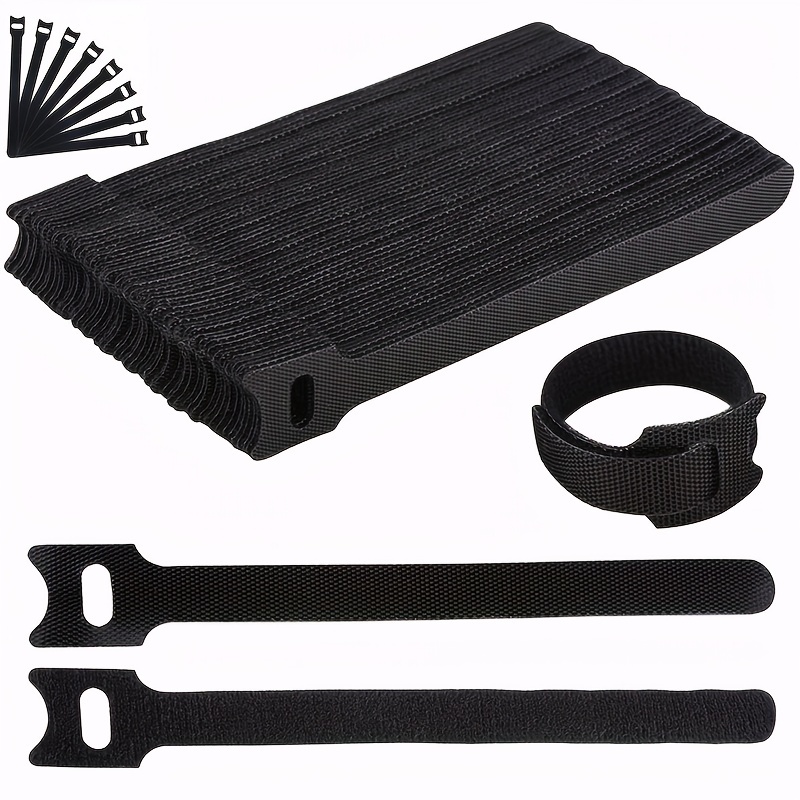 100 Pcs Reusable Fastening Cable Ties With Hook And Loop 10 - Temu