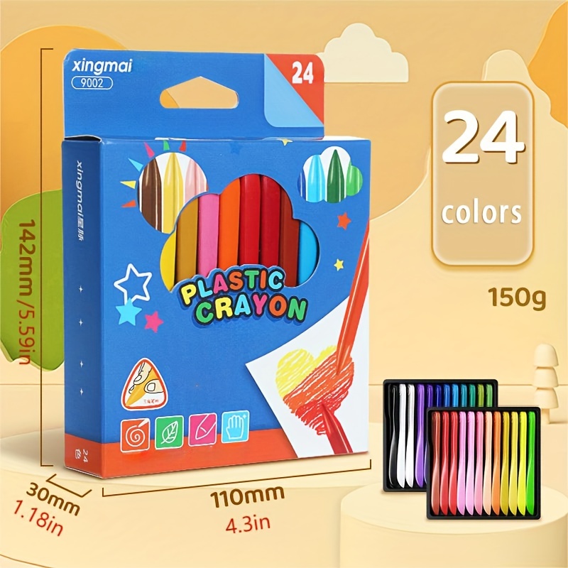 12/24 Colors/Set Drop Shape Crayons Non Dirty Hand Washable Safe