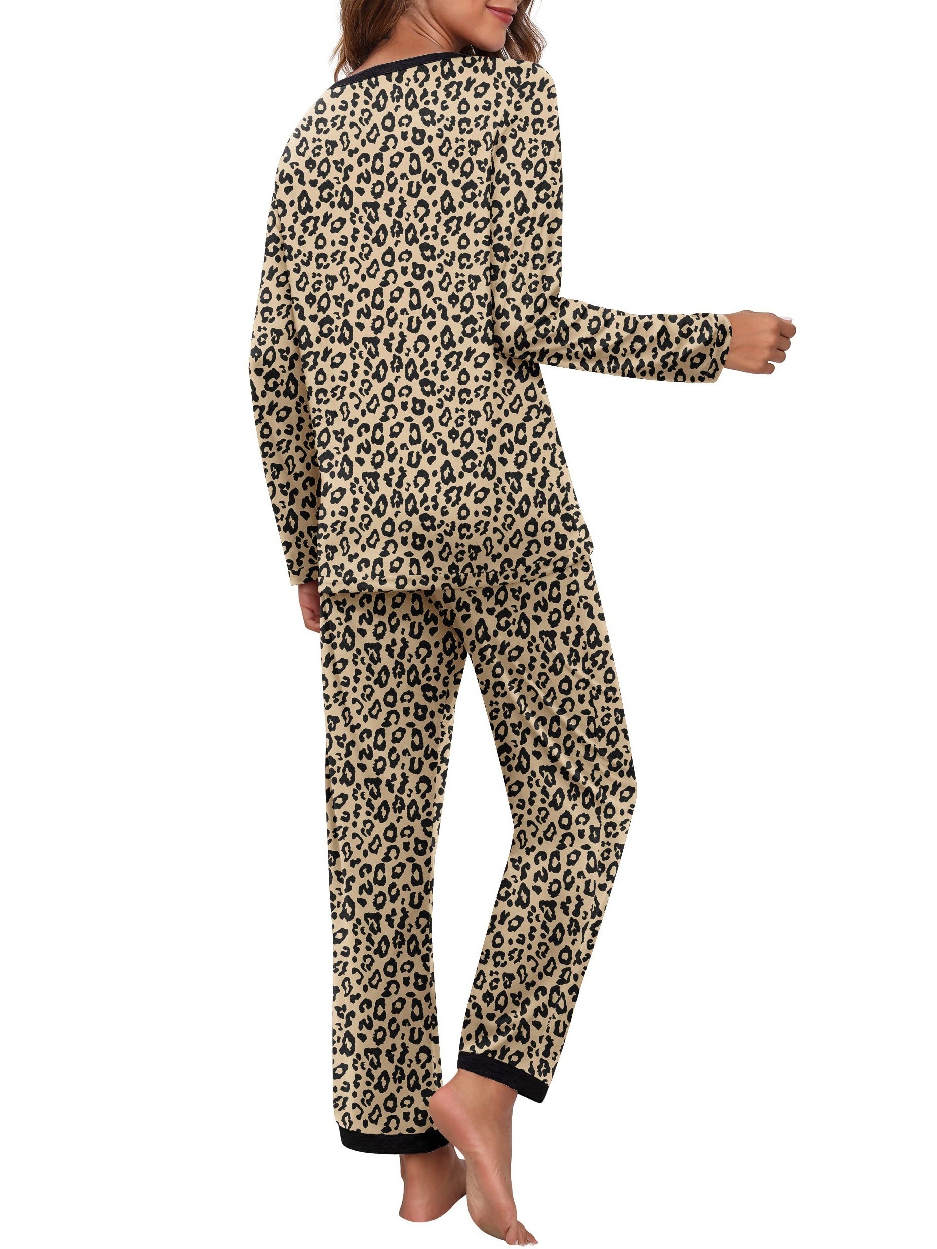 Pattern Print Lounge Set Long Sleeve Crew Neck Top & Pants Women's Loungewear