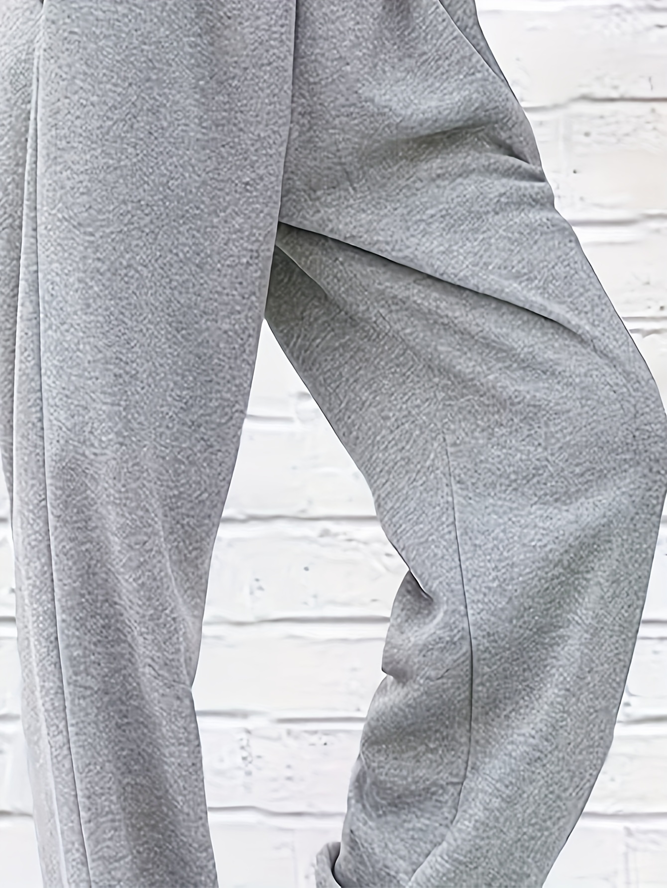 solid elastic waist loose sweatpants casual jogger pants for fall winter womens clothing