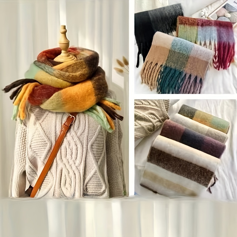 Blanket Scarf Women, Rainbow Scarf, Oversized Shawl, Warm Winter Scarf,  Gift for Her -  Canada