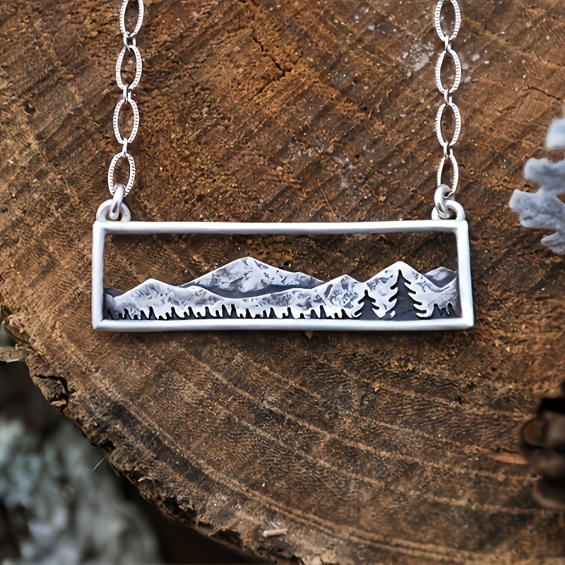 PROESS Christmas Gifts Mountain Necklace Sterling Silver Mountain Pendant  Nature Jewelry Gifts for Nature Lovers Hiker Men Women
