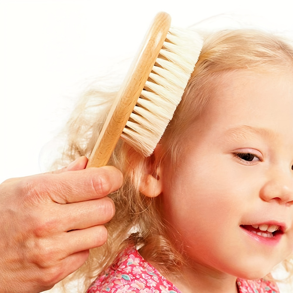 Juego de cepillo y peine de pelo para bebé, fácil agarre, cepillo suave,  cuidado de masaje para niños, masajeador de cabeza de bebé, peine de masaje