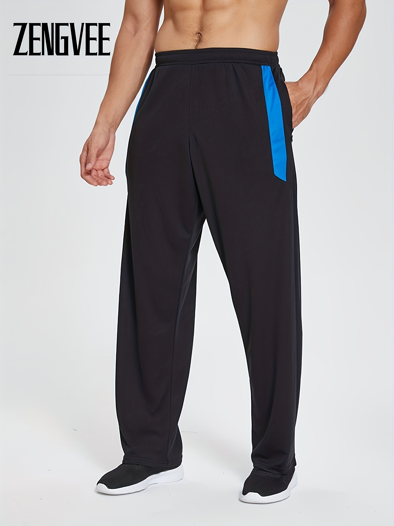 Amazon.com: MAGNIVIT Men's Wind Pants Athletic Workout Yoga Pants Open  Bottom wth Pockets Black Grey : Clothing, Shoes & Jewelry