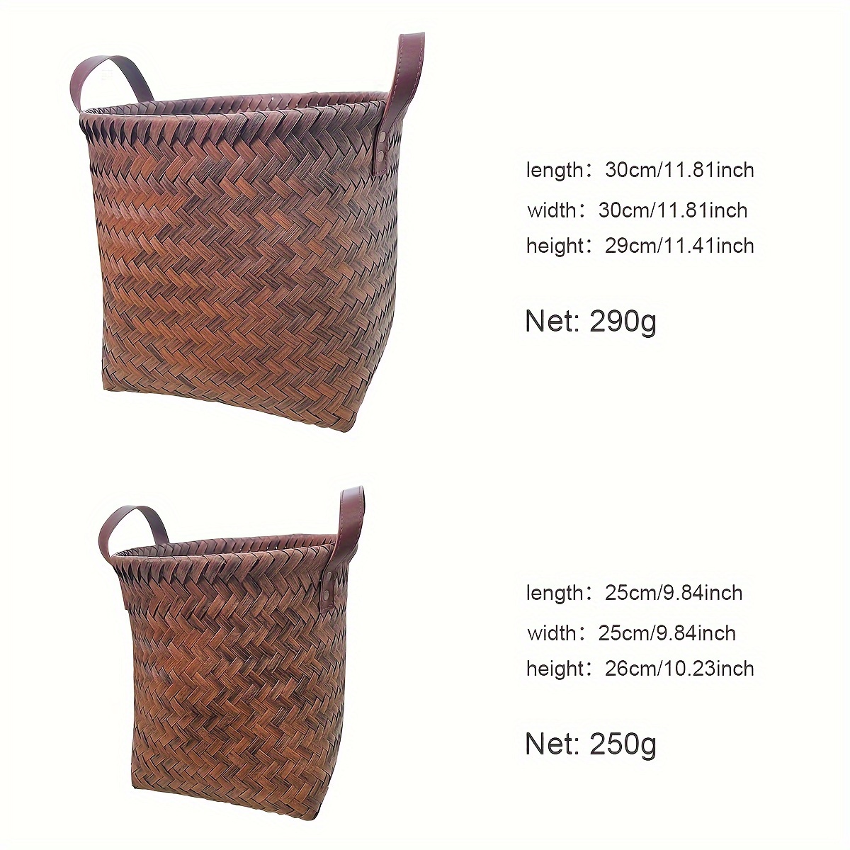 Zerodeko 2Pcs imitation rattan basket rectangle tray tablescape decor woven  basket poly- wicker woven serving baskets wicker baskets Kitchen Gadget