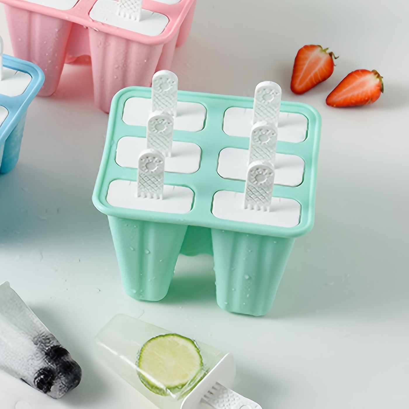 Popsicle Molds, Silicone Frozen Ice Popsicle Maker Mold Set, Ice Pop Mold  Homemade Ice Cream Molds, Easy-release Bpa-free Ice Lolly Moulds With  Popsicle Sticks & Cleaning Brush (green) - Temu