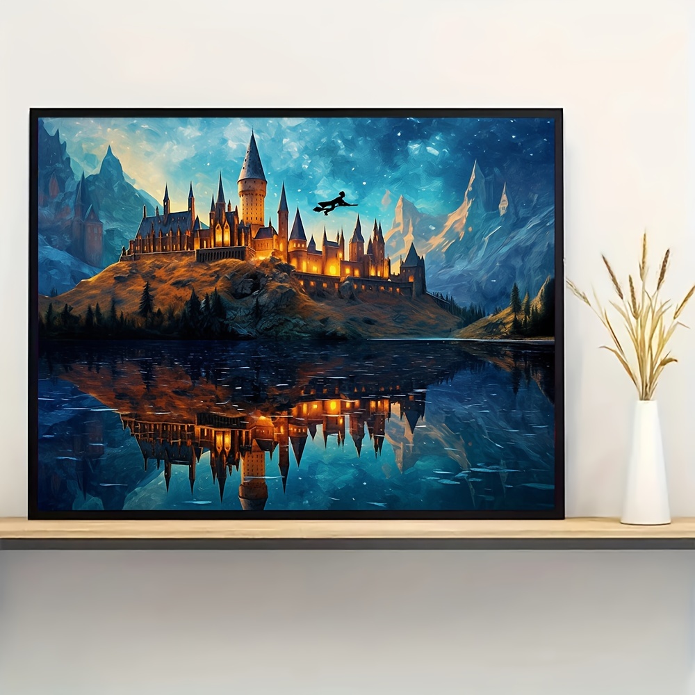 Canvas Poster Modern Art Magic World Glowing Castle - Temu