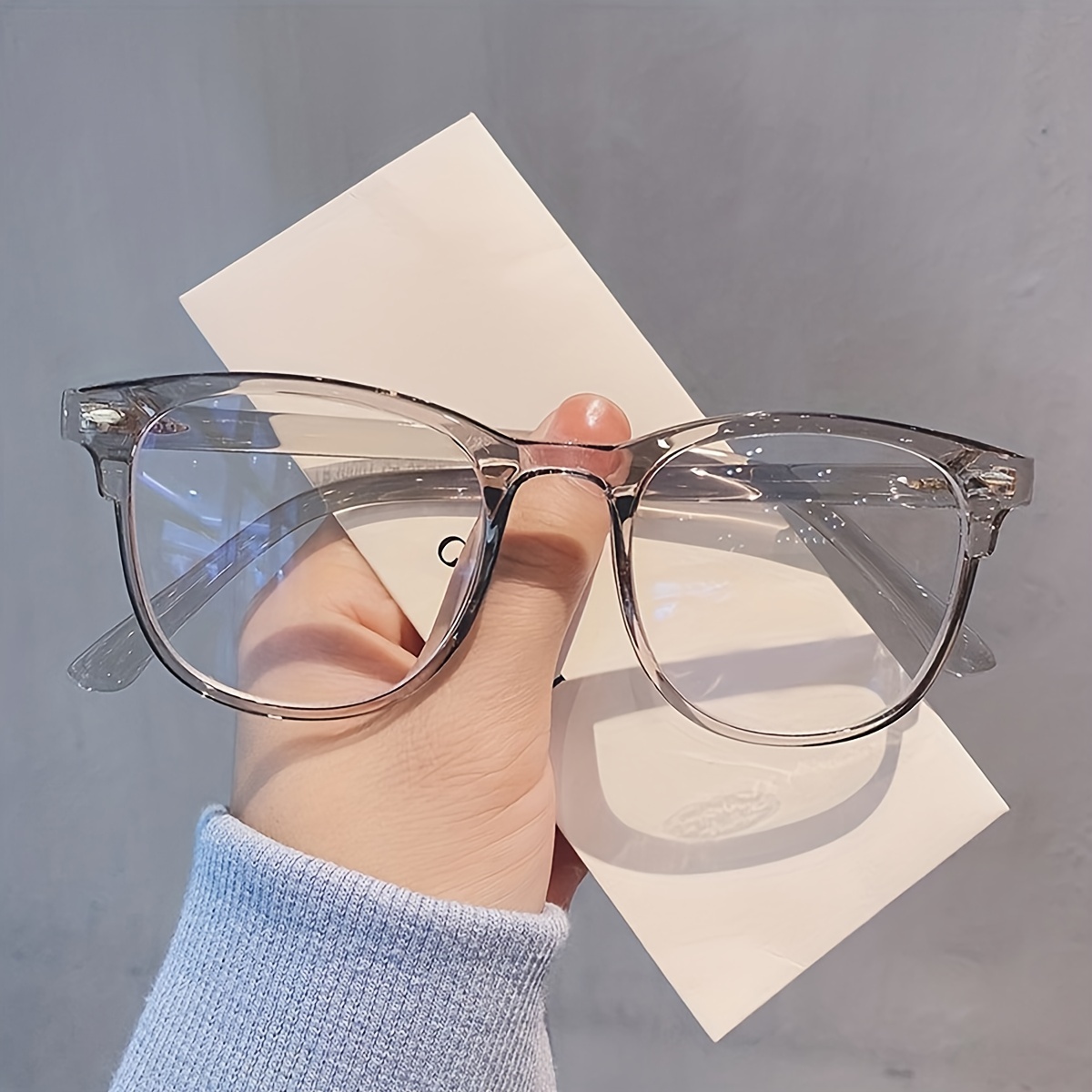 Óculos De Armação Oval Com Lentes Transparentes Moda Óculos - Temu