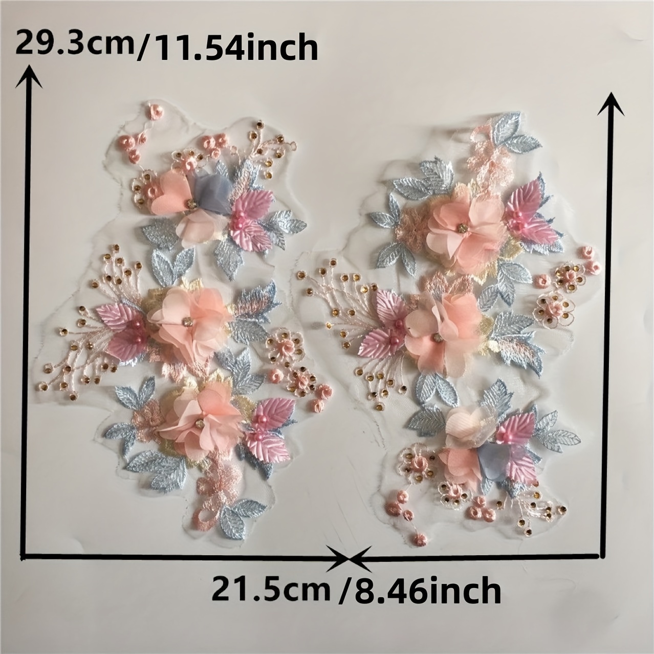 Hollow Collar Embroidery Lace Patches Clothing Dress DIY Sew Applique  Decoration