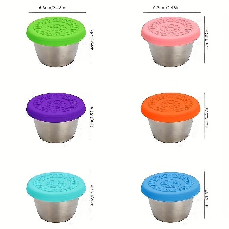 6pcs Meal Prep Containers Condiment Dressing Small Sauce Containers With  Lids