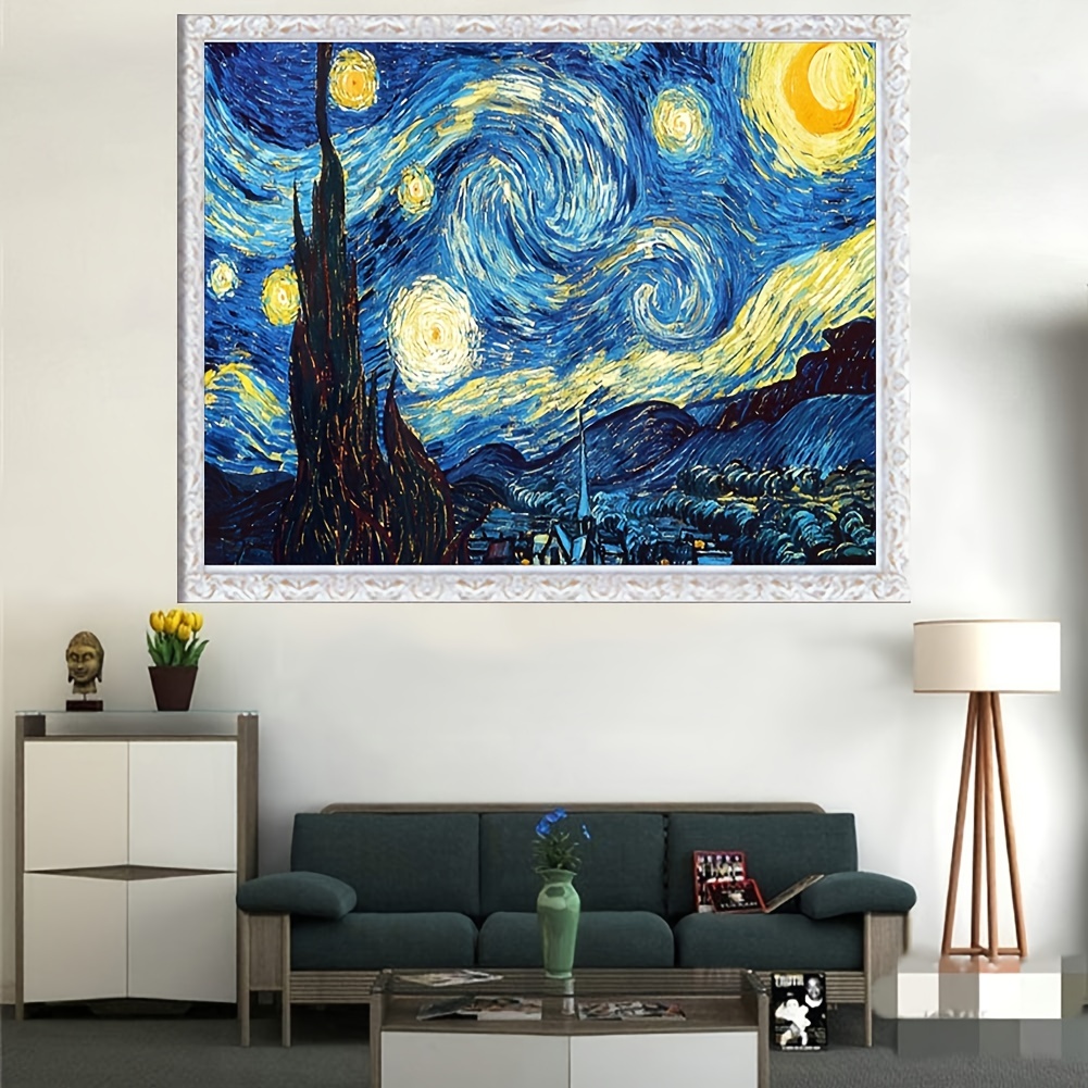 DIY 5D Starry Night Diamond Painting Kit, Complete Diamond Painting, Rhinestone Diamond Painting Art, Wall Decoration, Landscape Painting