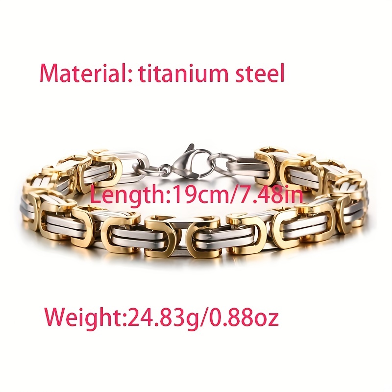 Titanium Steel Biker Bracelet Paperclip Hip hop Bracelet