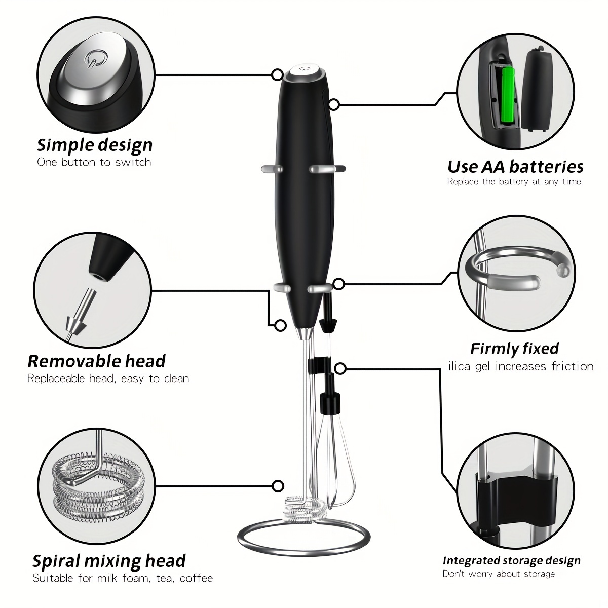 Milk Frother Stand Only Replacement for Popular Rechargeable