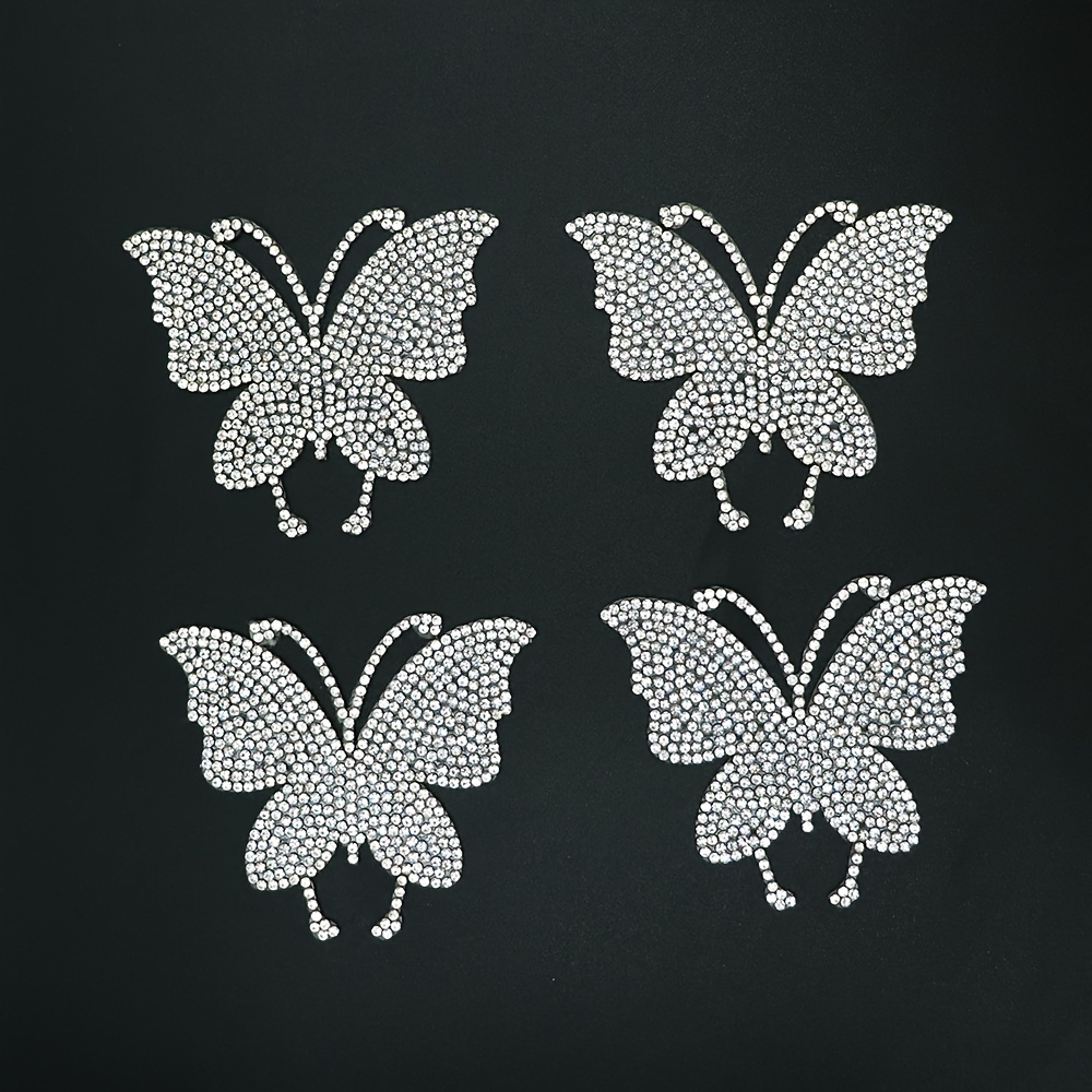 4pcs Rhinestone Self-adhesive Patches, Diy Suitable For Car, Bag, Hat, Book Decoration, Self-adhesive Rhinestone Stickers