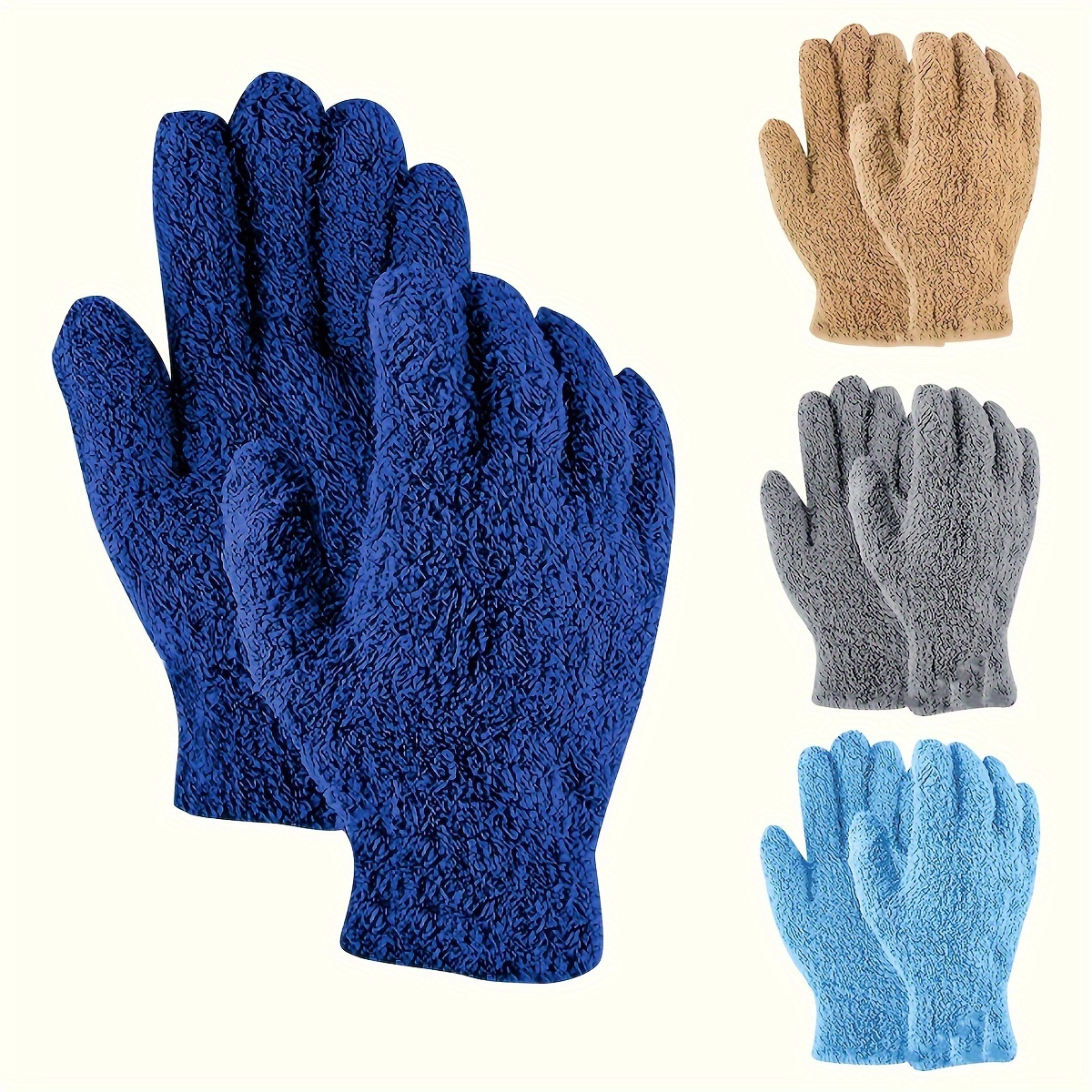 2 Pairs Microfiber Dusting Mitt Gloves with 1 Pair Microfiber Dusting Mitt  Washable Dusting Gloves for Cleaning