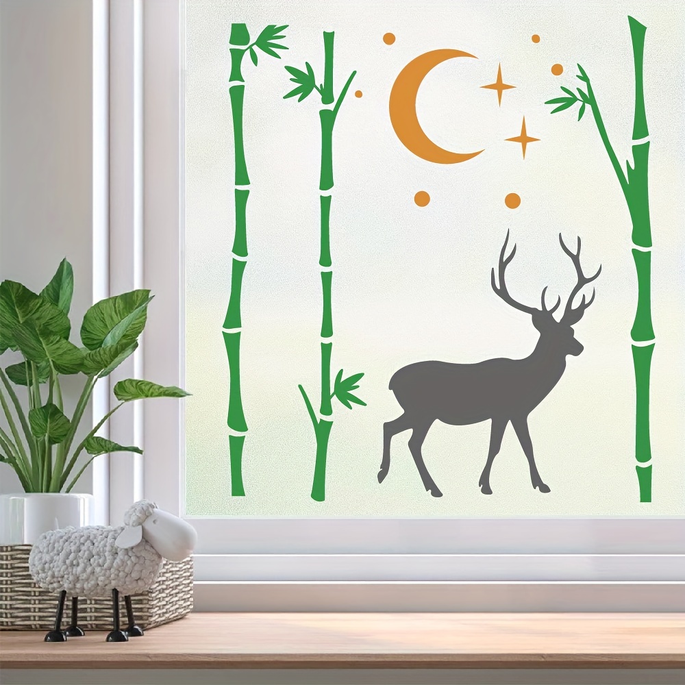 Stencils for Painting on Wood,Wall,Home Decor,29x21cm A4 Mother Son Deer  DIY Reusable Stencils Art Templates for Painting on Wood,Wall