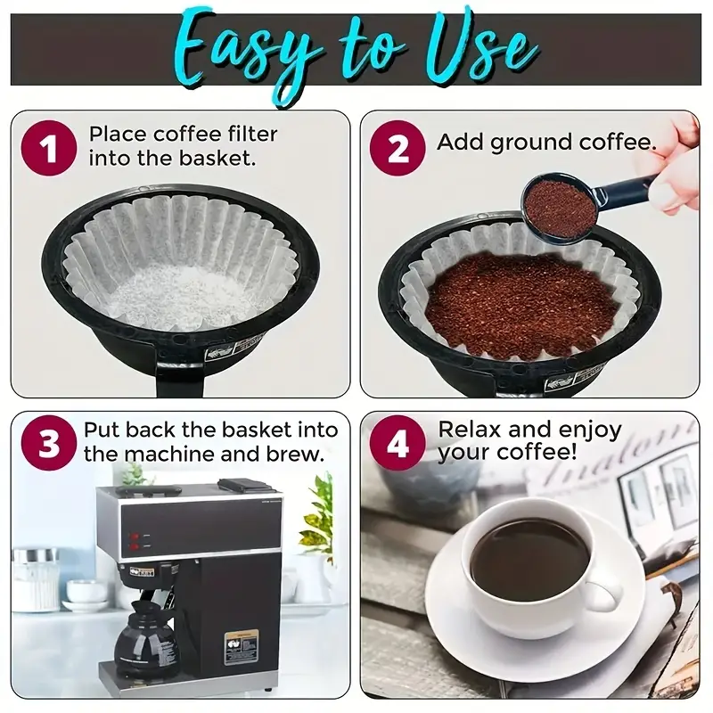 Coffee Filters For 8 12 Cup Coffee Makers Large Coffee - Temu