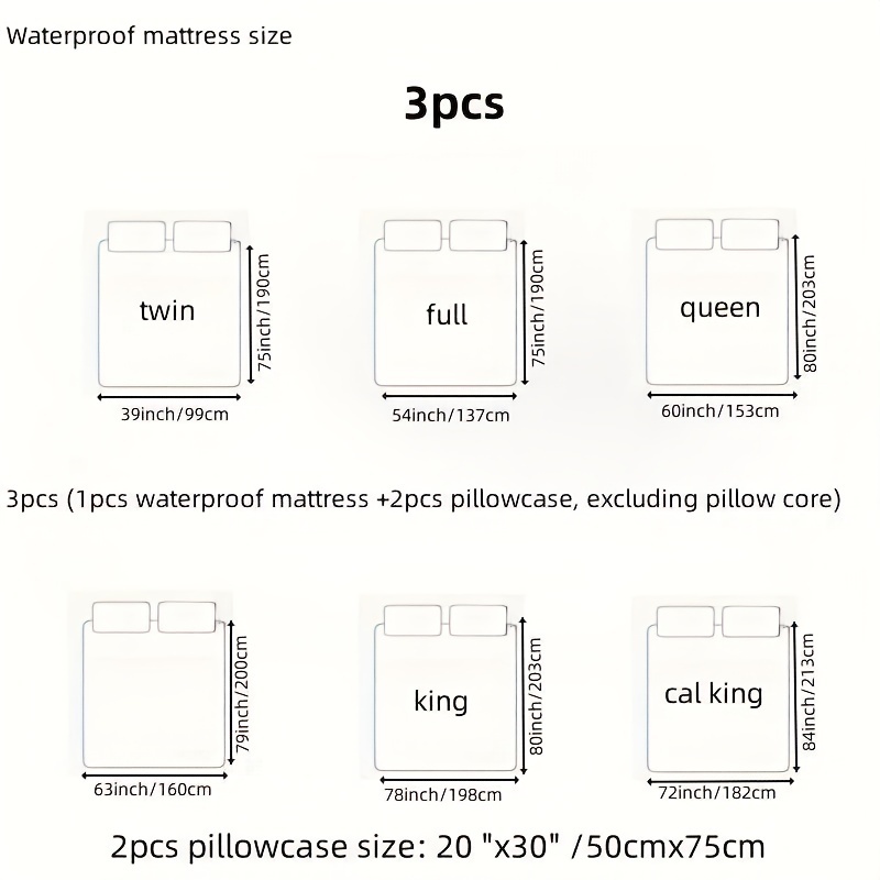 Protège-matelas et taies d'oreiller College en marbre couvre-matelas rond  complet doux et respirant poche profonde couvertes