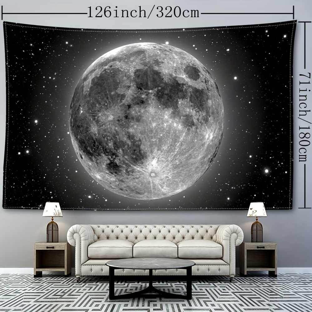 Night Sky Gray Moon Tapestry Wall Hanging Art Hippie Tapiz - Temu