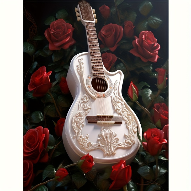 5D Diamond Painting Stitch Playing Guitar Watercolor Kit