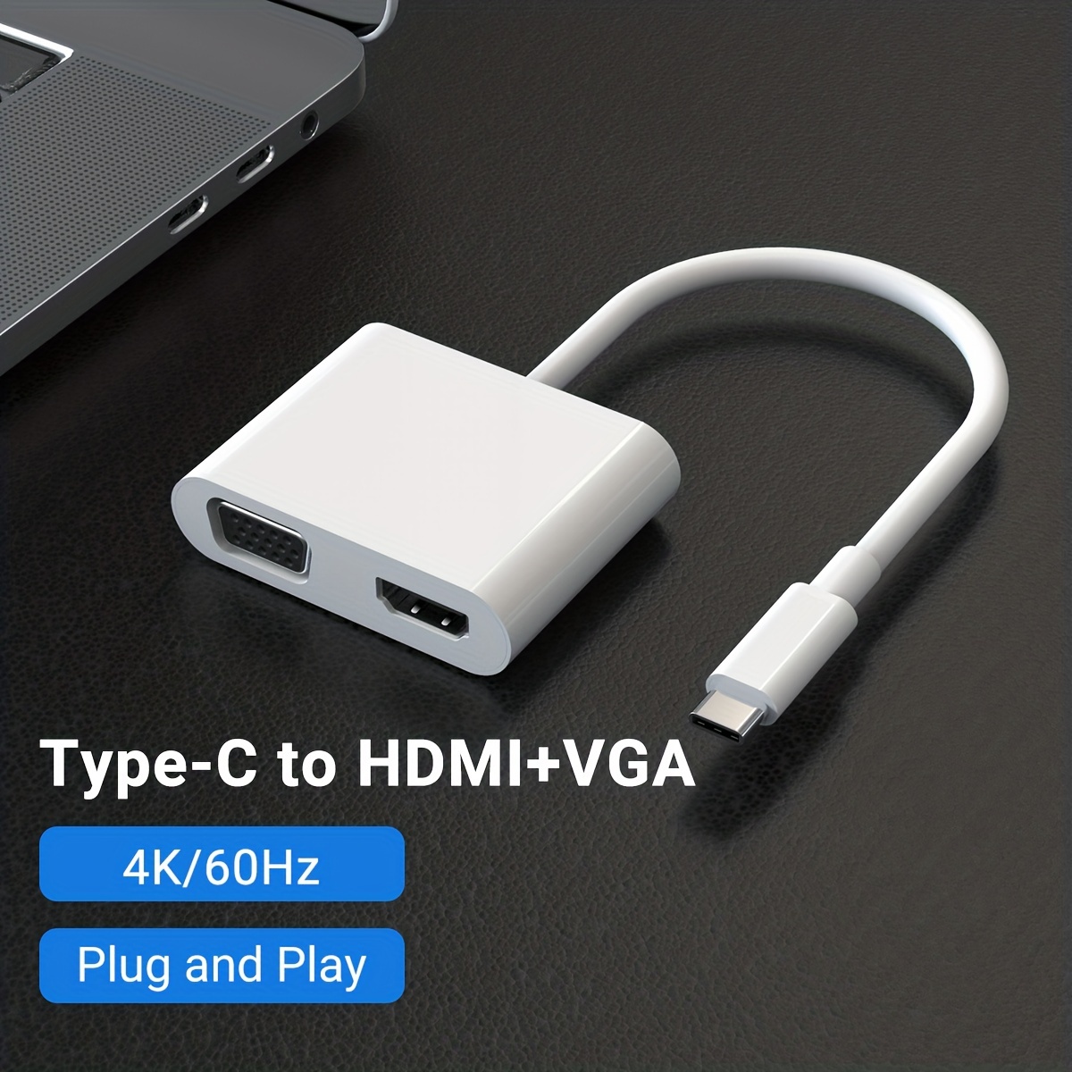 Adaptador USB C a HDMI dual 4K 60Hz, tipo C (Thunderbolt 3) a HDMI  convertidor adaptador de monitor dual compatible con MacBook Pro Air
