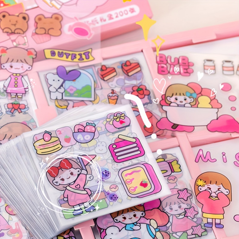 Cute Cartoon Girl Series Stickers Kawaii Supplies Material - Temu