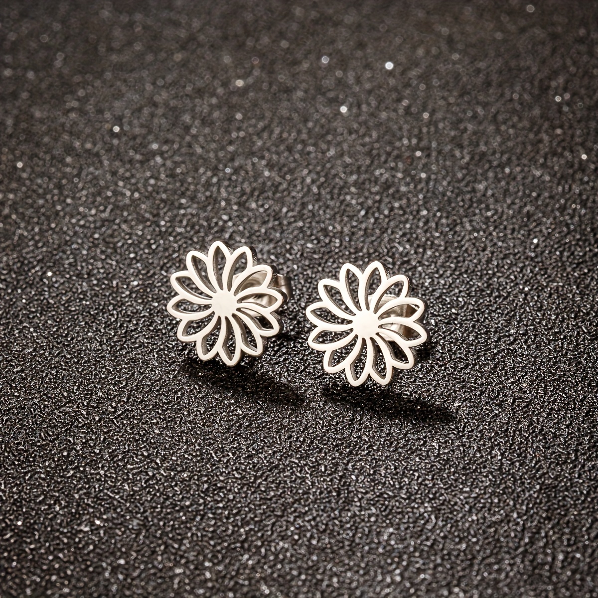 Fancy Small Flower Stud Earrings 18k Plated Jewelry Women - Temu