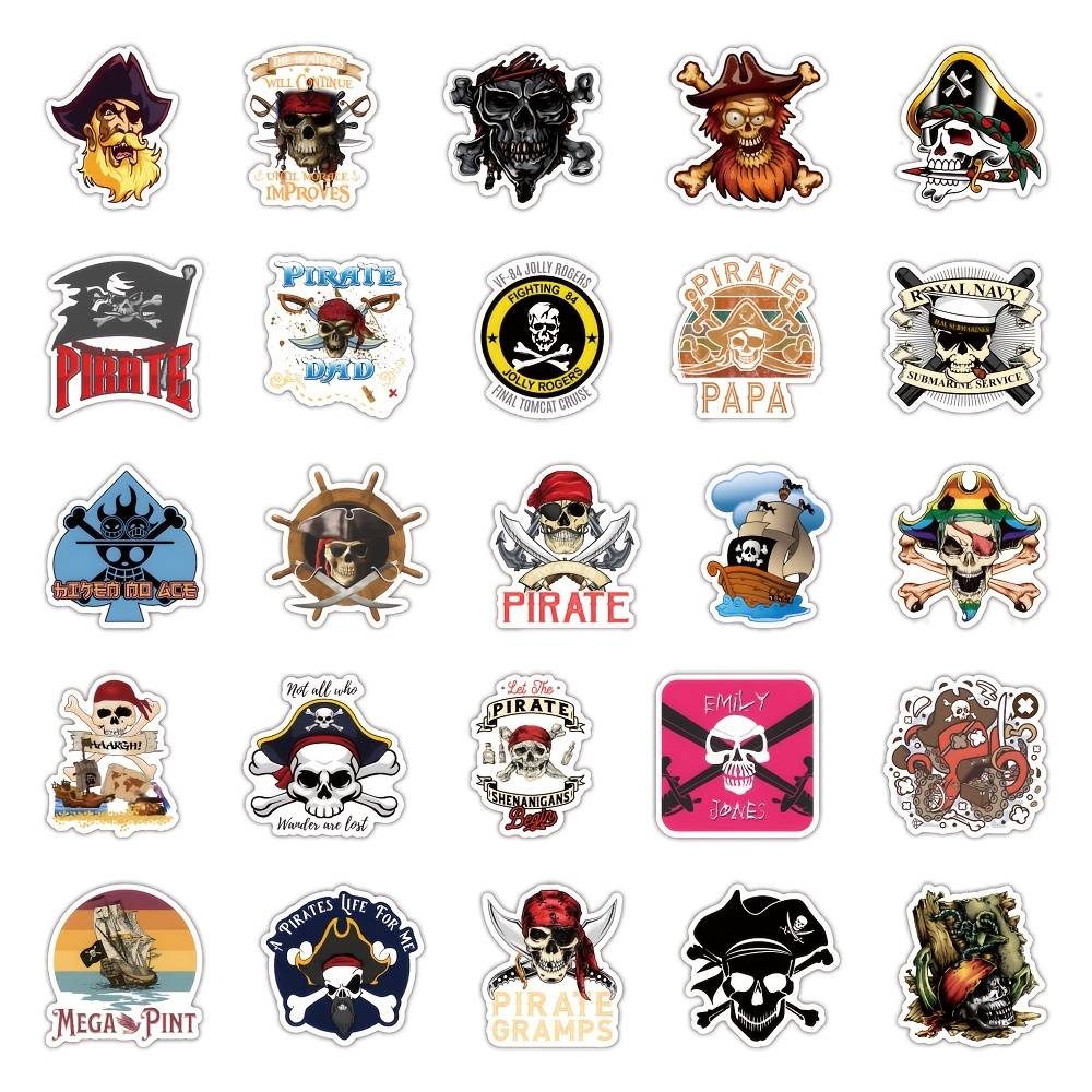 Jolly Roger Stickers Decals For Pirate Party Skull And - Temu