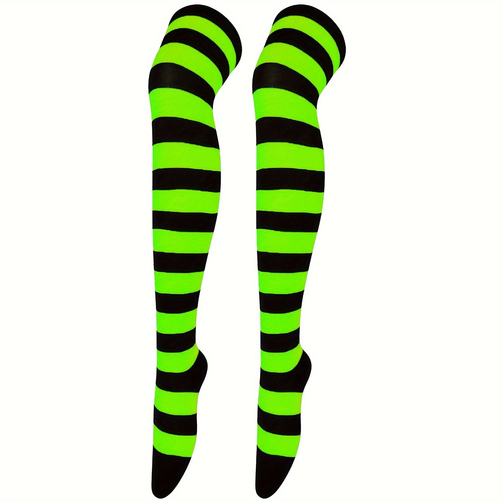 1 5 Paires De Chaussettes Hautes Ray es Color es Cosplay Ajust