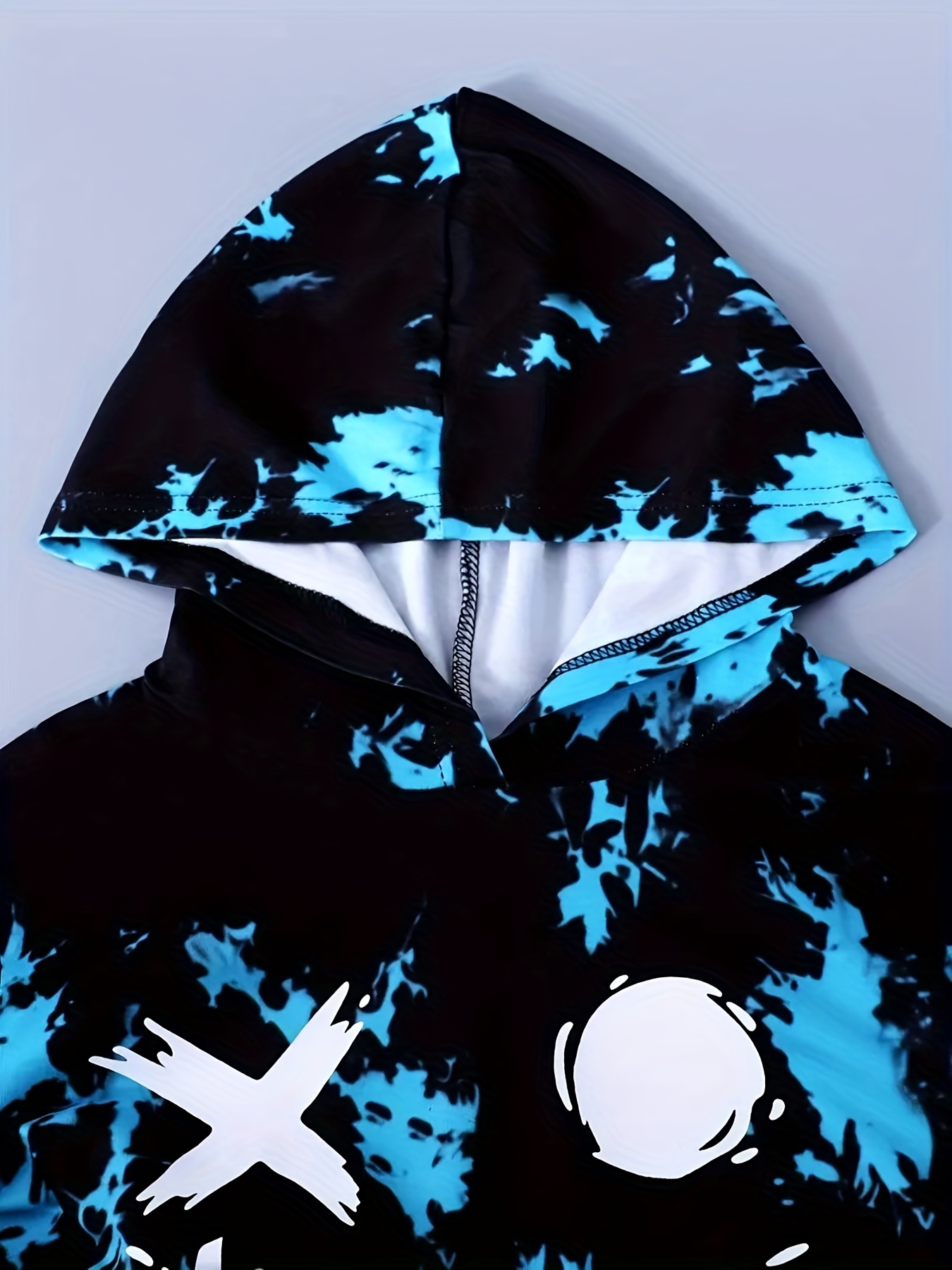 Blue camo hoodie discount with smiley face